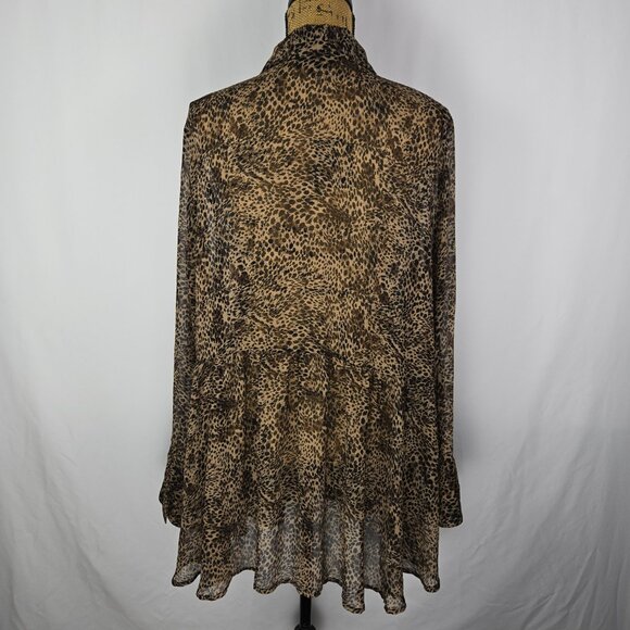 Lane Bryant Animal Print Tunic Top 22/24 Long Sleeve Boho Resort Casual - Picture 3 of 12